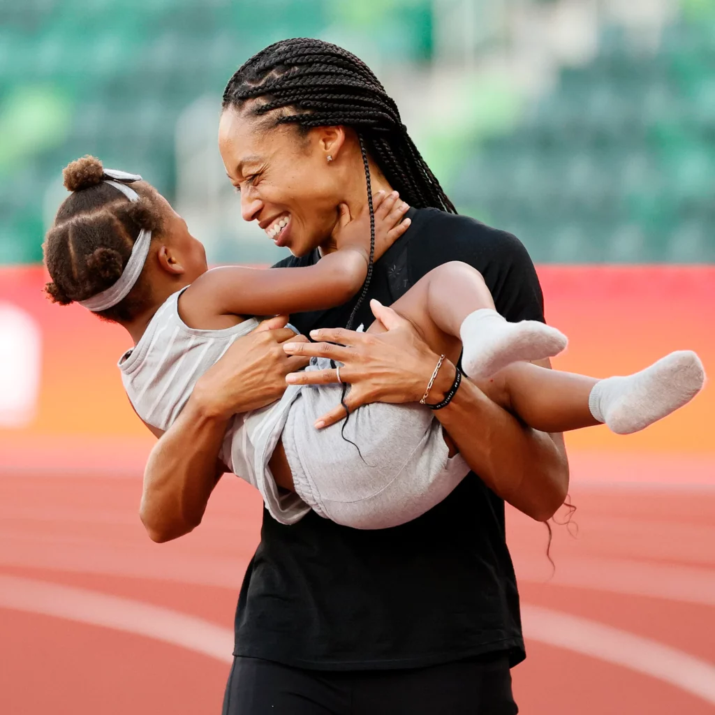 Allyson Felix and daughter from Glamour featured on Momma Has Goals Athlete Moms of Influence